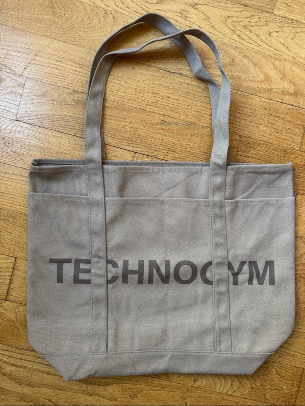 Technogym tan canvas tote NWOT